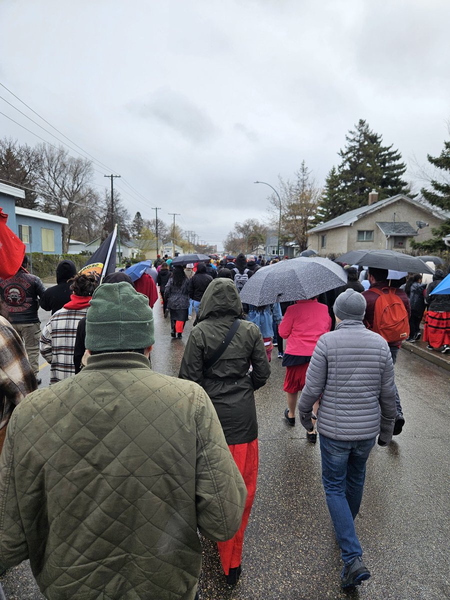 Today @reginapolice joined the community in a walk for Red Dress Day to bring awareness to Missing and Murdered Indigenous Women, Girls and Two Spirit people. #RedDressDay