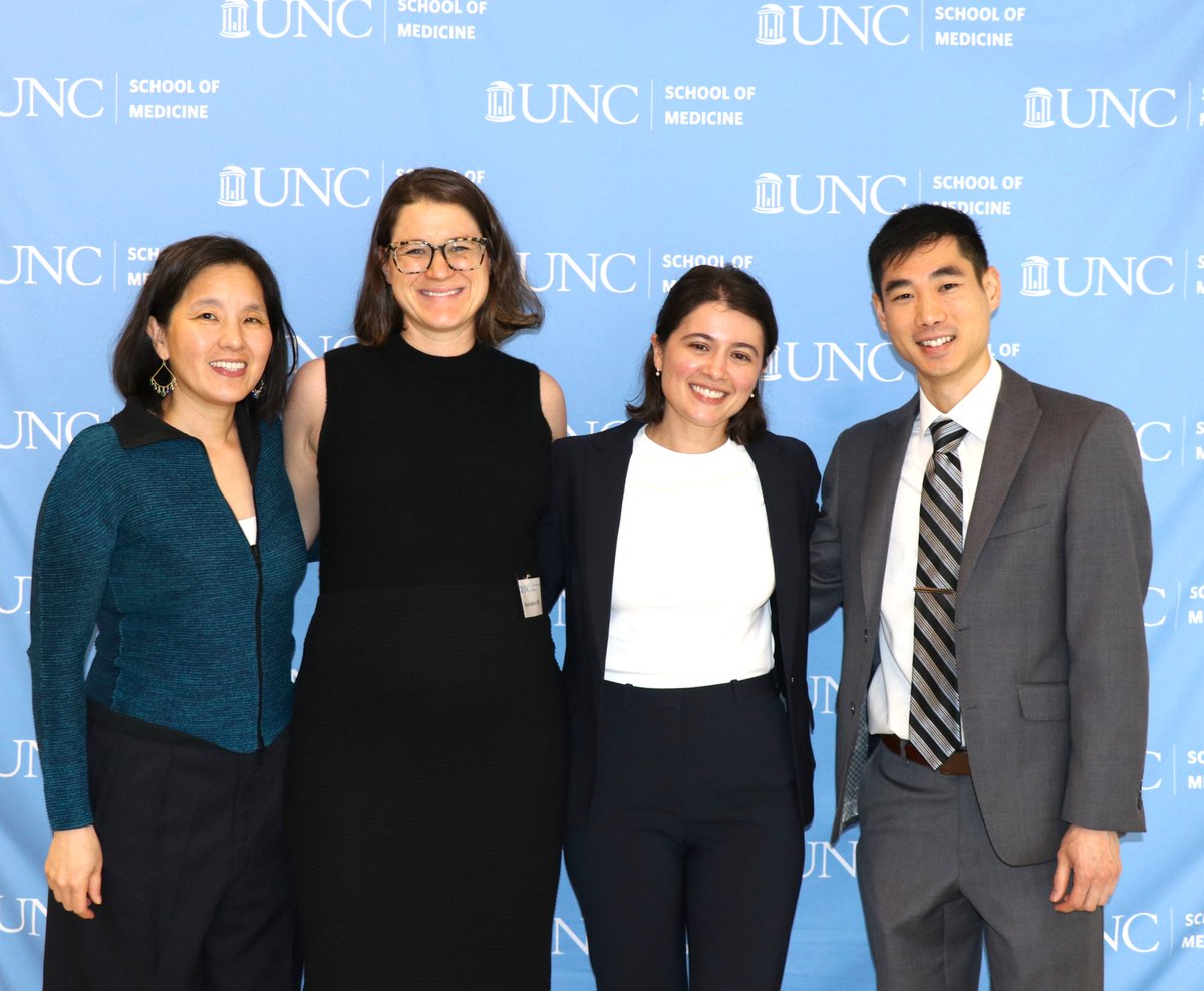 Congratulations to all who participated in the Nathan A. Womack Surgical Society Research Day! Photo: Jen Jen Yeh, MD, Vice Chair of Research, and award winners Ursula Adams, MD, Aidin Alejo, & Kevin Chen, MD (not pictured: Hannah Trembath, MD).