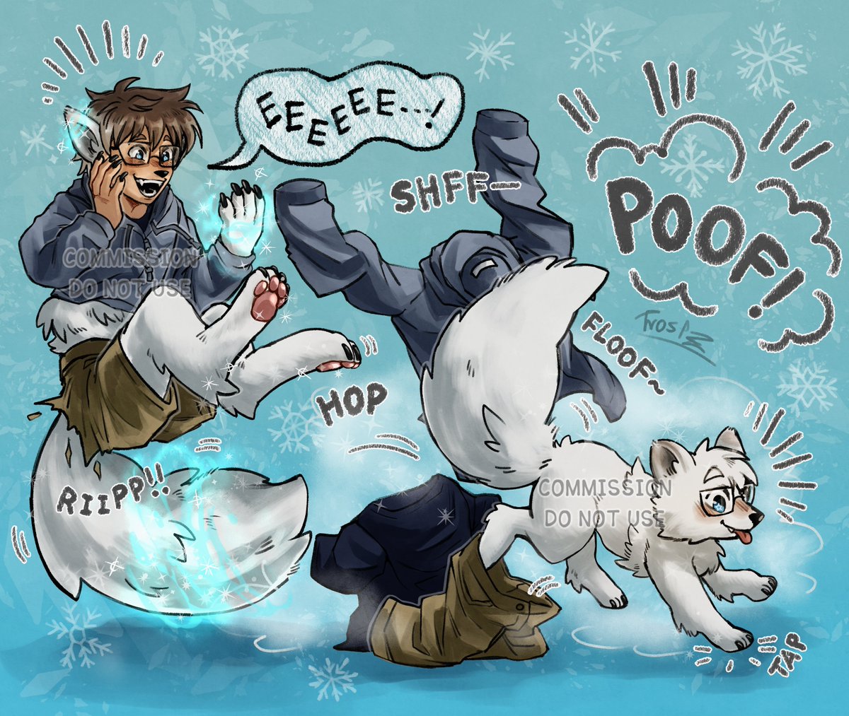 Not having winter clothes on hand while it's snowing doesn't mean there aren't other solutions to make the wintery fun happen.
#TFEveryday #Transfur #Transfurmation