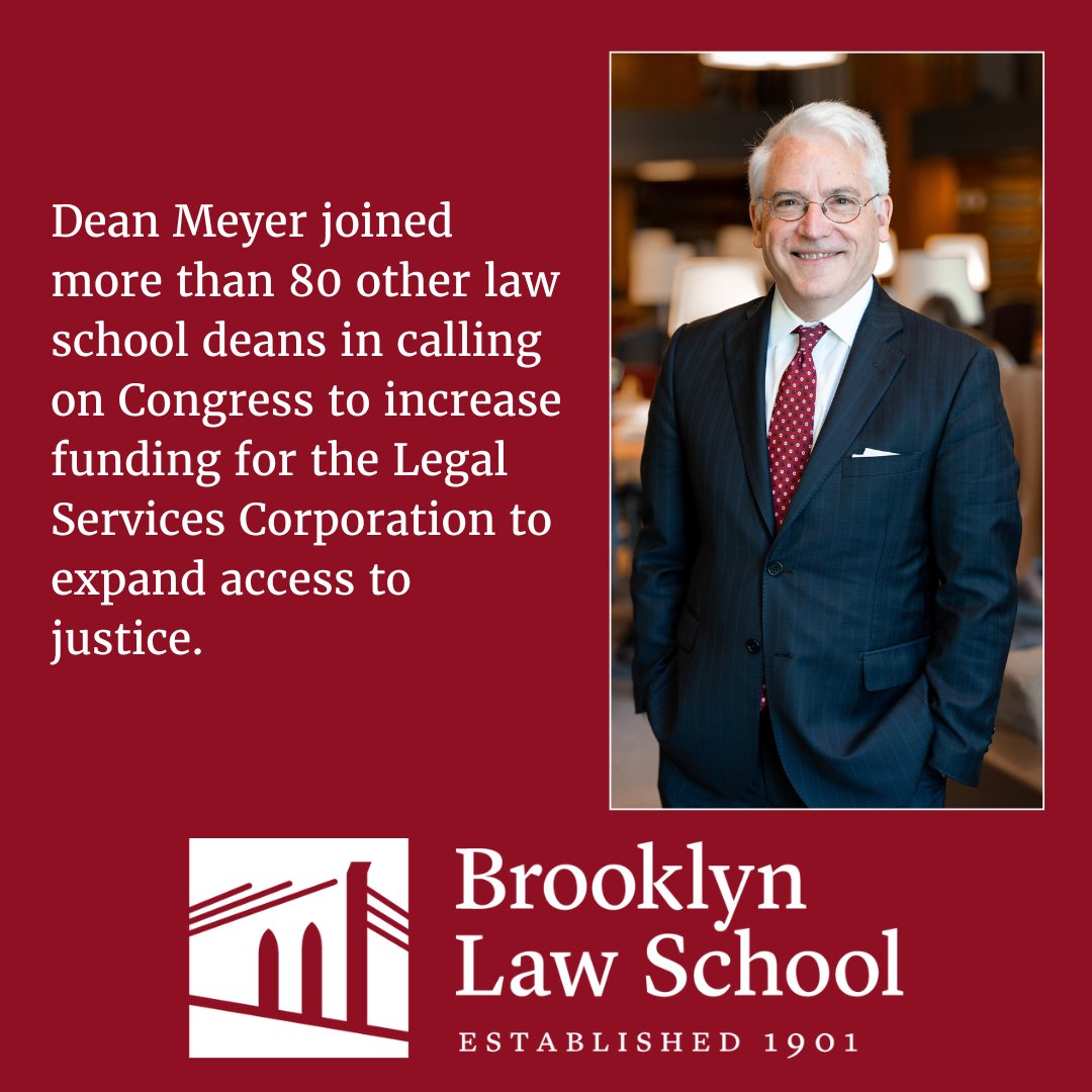 Dean David Meyer joined more than 80 other law school deans in urging Congress to increase funding for the Legal Services Corporation to expand access to justice and meet the critical need for civil legal assistance throughout the nation.
