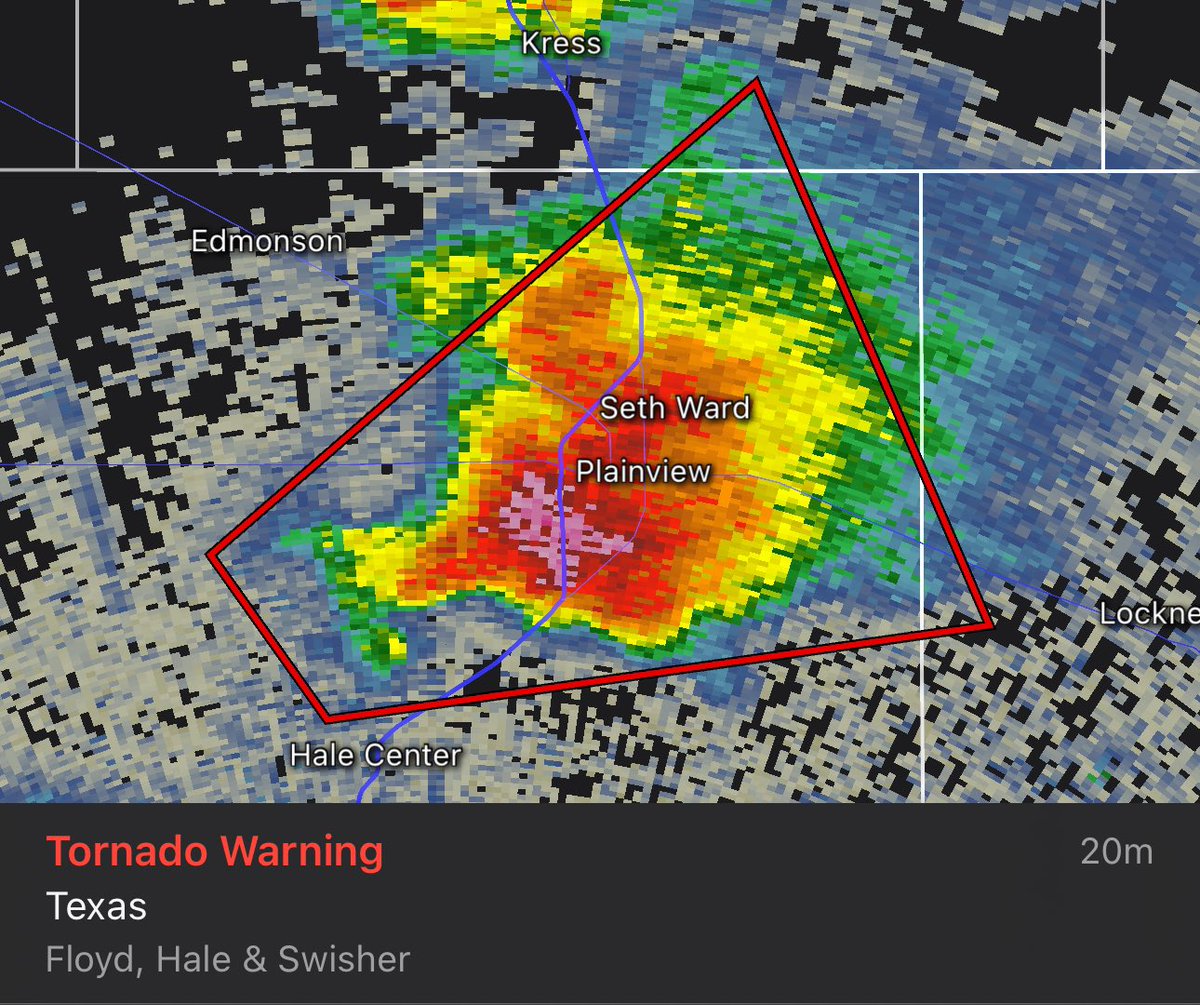 TORNADO WARNING for NW Floyd, NE Hale and SE Swisher County until 5PM.  At 4:35 PM CDT, a CONFIRMED tornado was located 4 miles north of Hale Center, moving east at 25 mph. #texasweather #texaspanhandle #txwx #amarillo #amarillotexas #okwx #kswx #severeweather #tornadowarning