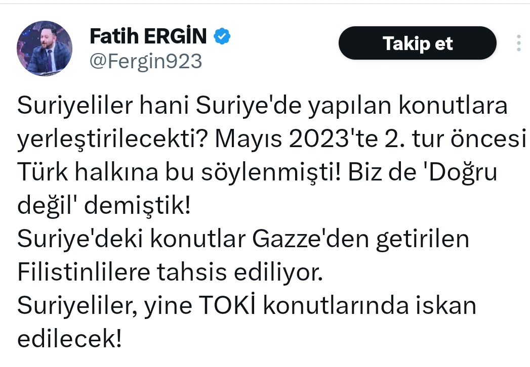 Yani böyle yalan haberler yapınca elinize ne geçiyor?

1. Suriye'de terörden arındırılmış bölgelere Aksa Tufanı sonrası tek bir tane bile Filistinli gelmedi.

2. Terörden arındırılmış bölgelerde çok az sayıda Filistinli var. Bunlarda 1967'de Suriye'ye Göç etmiş olanlardır.