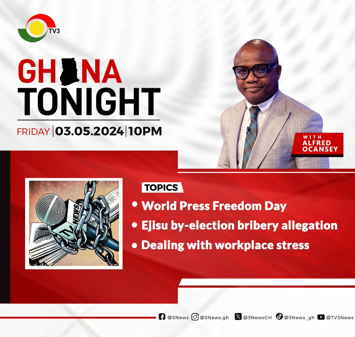 This is our show for tonight. Join us at 10PM with @keminni.

#GhanaTonight #3NewsGH