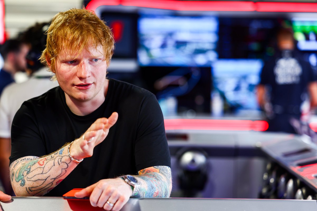 Ed Sheeran is given a tour of the Oracle Red Bull Racing garage prior to Sprint Qualifying ahead of the F1 Grand Prix of Miami. #F1 #MaxVerstappen #MiamiGP