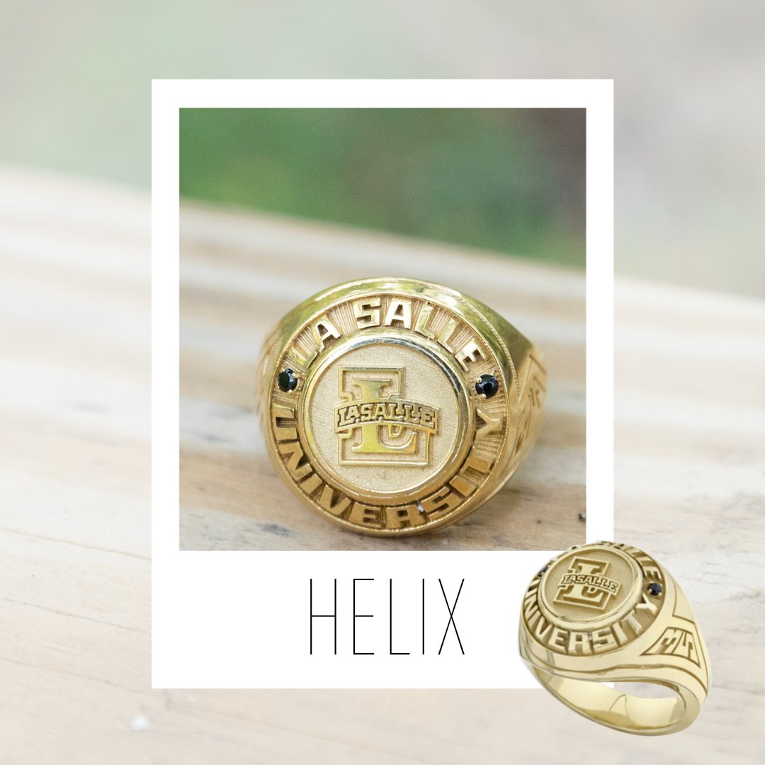💛 HELIX 💛 This college class ring is a 𝒔𝒐𝒑𝒉𝒊𝒔𝒕𝒊𝒄𝒂𝒕𝒆𝒅 reminder of your journey. 🔓 Seven metal options 💎 Choice of Stone + Panel 🖋️ Grad Year and Engraving Customization + MORE! Find your style. #HJClassRing #Collegering