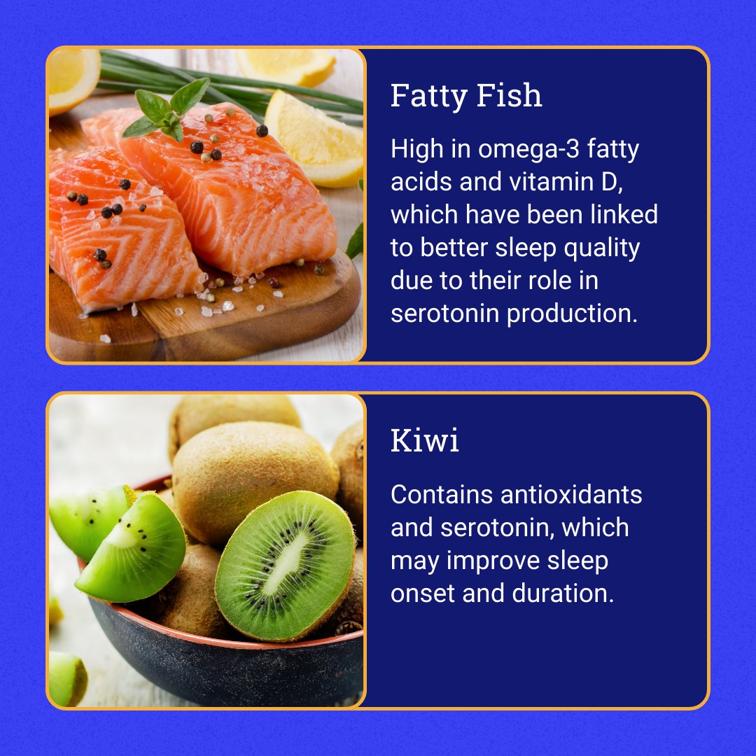 It's not just about how long you sleep—it's also about what you eat! 🍽️ Learn which foods can enhance your sleep and which to avoid at: bit.ly/3QuXEJB #BSC #BetterSleepTips #BSCSleepTips #BetterSleepMonth #SleepDiet #SleepFoods
