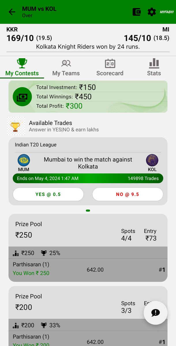 Match 51
KKR vs MI

t.me/SaranSLFantasy…

#Dream11Teams