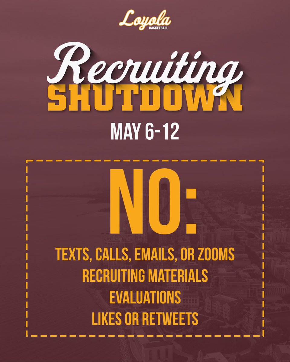 A friendly reminder to our future 'Blers of the upcoming recruiting shutdown! Don't miss us, we'll chat soon! 🐺