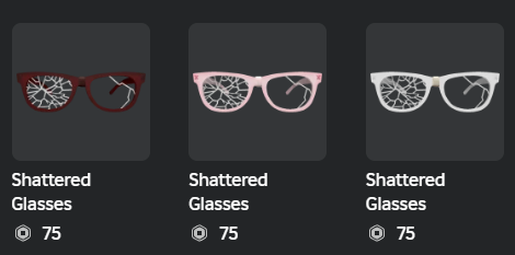 Uploaded some more shattered glasses recolors!
Get them here: roblox.com/groups/1442120…
(black ones are in my old catalog)
#ROBLOX #RobloxUGC