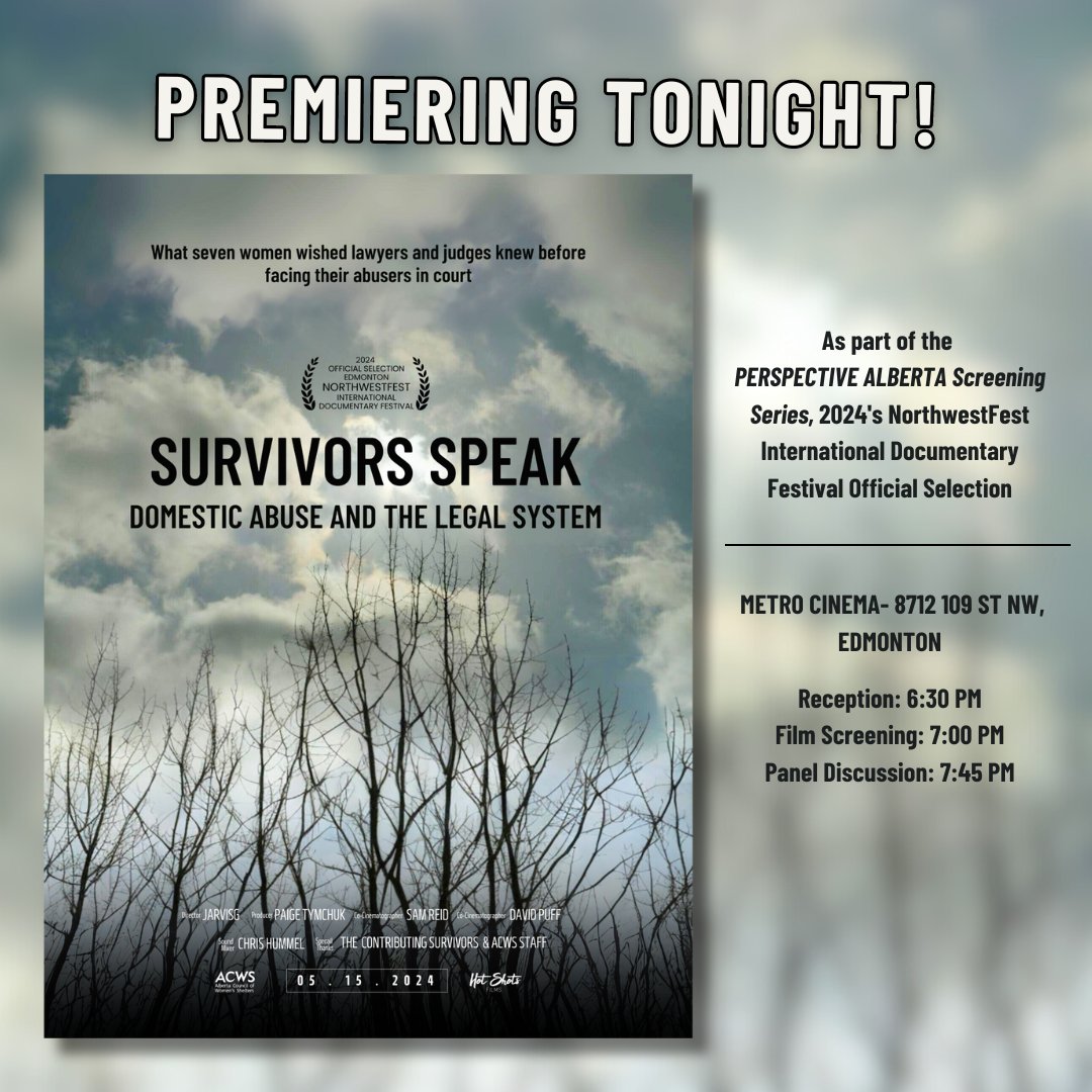 SURVIVORS SPEAK PREMIERING TONGHT @nwfyeg! Working with filmmaker, Jarvis Greiner of @hotshotsfilms, seven survivors aim to spark change in a legal system not designed for their cases. Can’t wait to see everyone @themetrocinema tonight! TIX by donation: tinyurl.com/2ezxk5y9