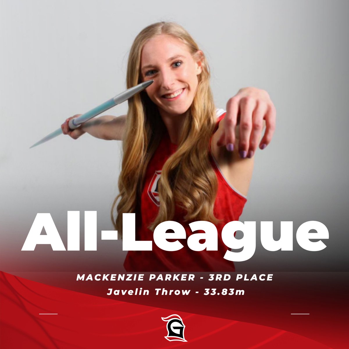 Mackenzie Parker lands herself a 3rd place finish for All-League honors in the Javelin with a heave of 33.83m!

#MakeHIMKnown #LancerUp #AllLeague