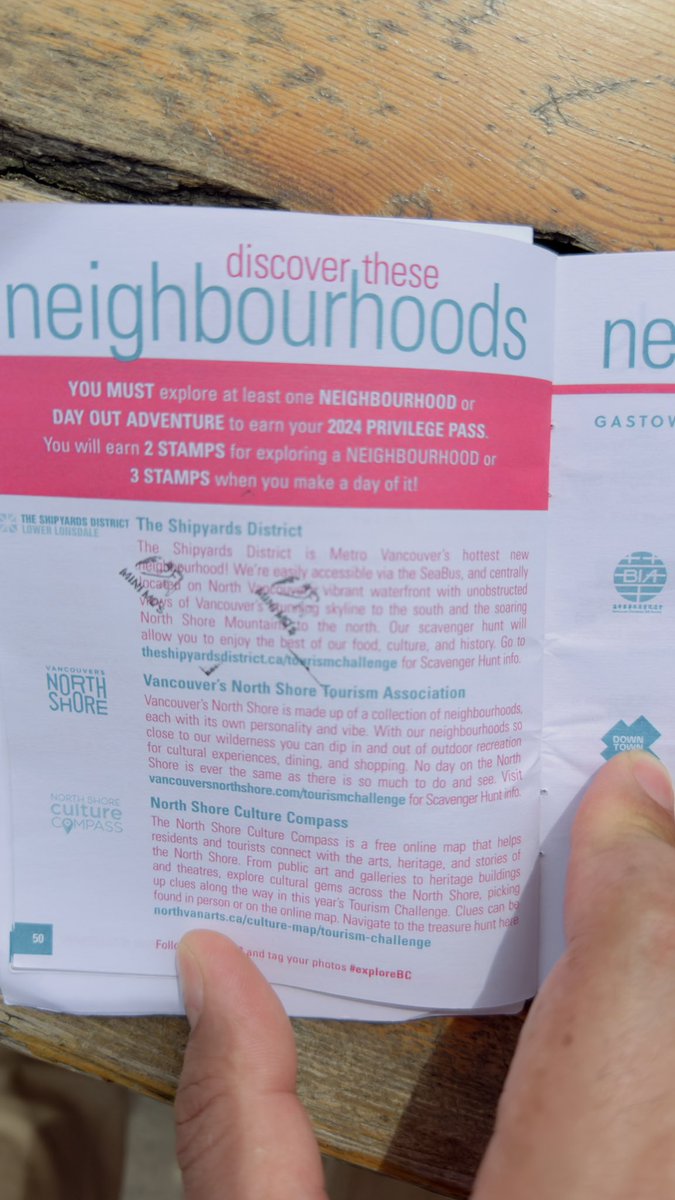 Just finished my neighbour hoods challenge by walking around 3 locations and get what I need, thanks. I will get my privilege pass for one year soon. #exploreBC