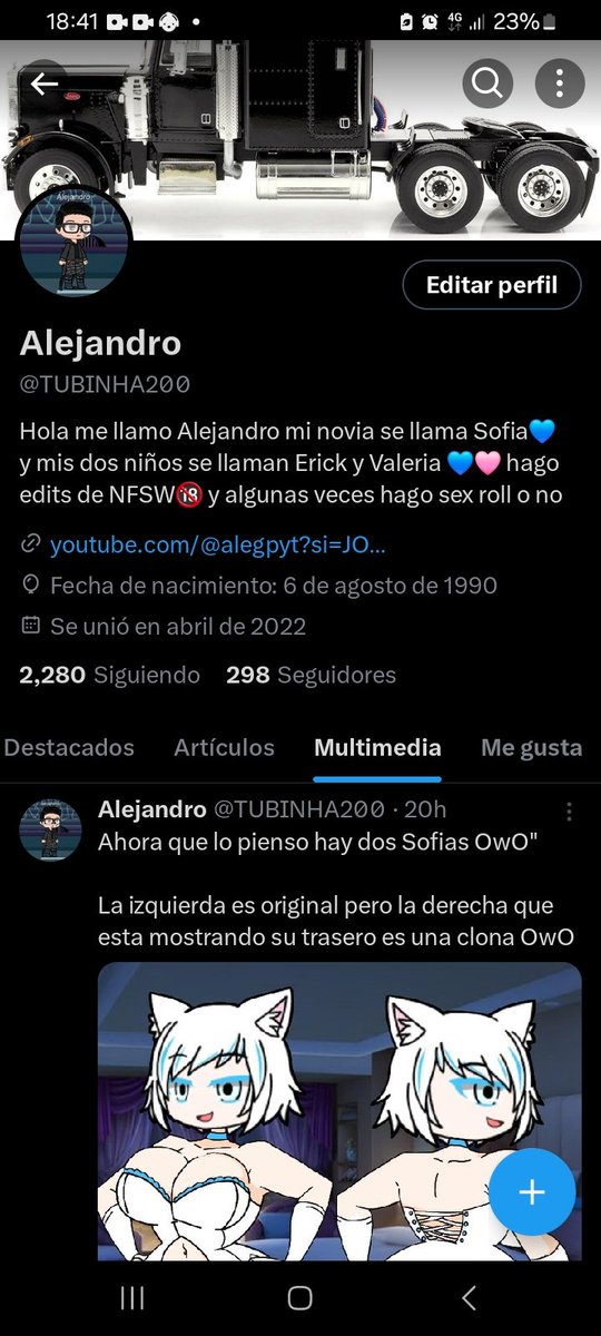 TUBINHA20021's tweet photo. Ya me voy a explotar la cabeza 🤯 xd
Dos seguidores mas ya seria 300 seguidores 😱 https://t.co/XN8mMSqBNJ