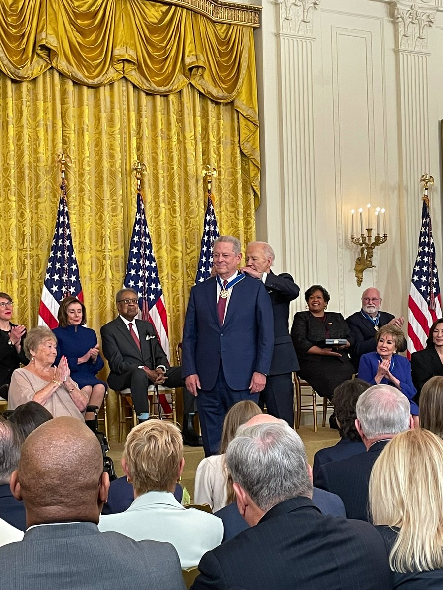 Former Vice President @algore, a Nobel Peace Prize winner, receives the US’s highest civilian honor.