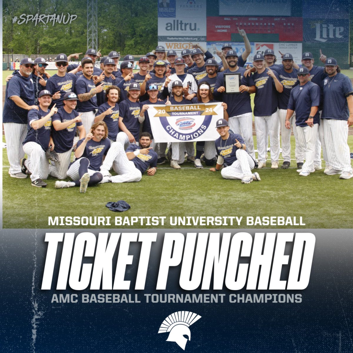 The Spartans make it official! They are headed to the NAIA Baseball National Championship Tournament! MBU beats Central Baptist 10-1 for their first AMC Baseball Tournament title in nine years and with it they earn an automatic bid into the NAIA tournament! 

#SpartanUp