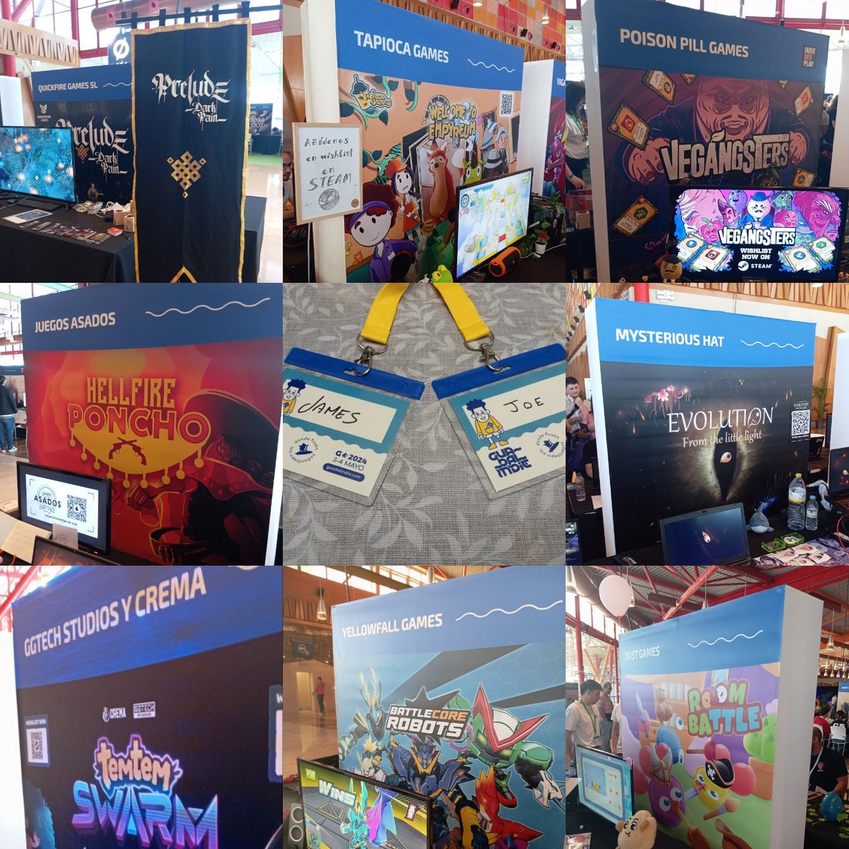 Excellent day at @guadalindie. 🎮🎮🎮 Check out these great devs and their #indiegames: @GGTech_Studios @YellowFallGames @DustGamesStudio @Mysterious_Hat @PoisonPillGames @preludethegame @WTEmpyreum @JuegosAsados #CelebrateIndies #GuadalIndie2024 #indiegamedev