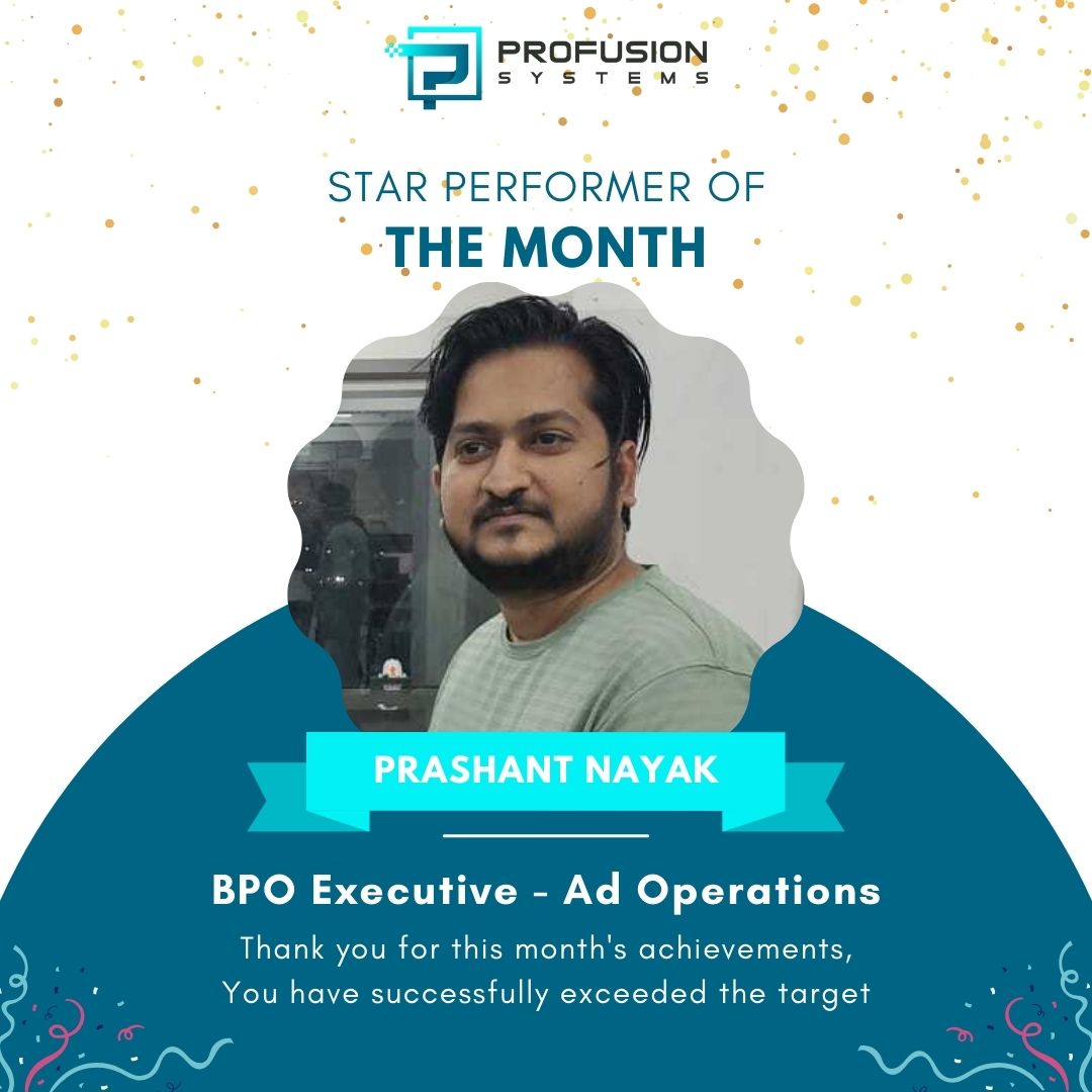 Shining Bright: Recognizing Our Star Performer of the Month!

At Profusion Systems, excellence isn't just a goal; it's a standard we strive for every day. 

#StarPerformer
#EmployeeExcellence
#StandoutStar
#PeakPerformance
#LeadingByExample
#ExceptionalEffort
#ProfusionSystems