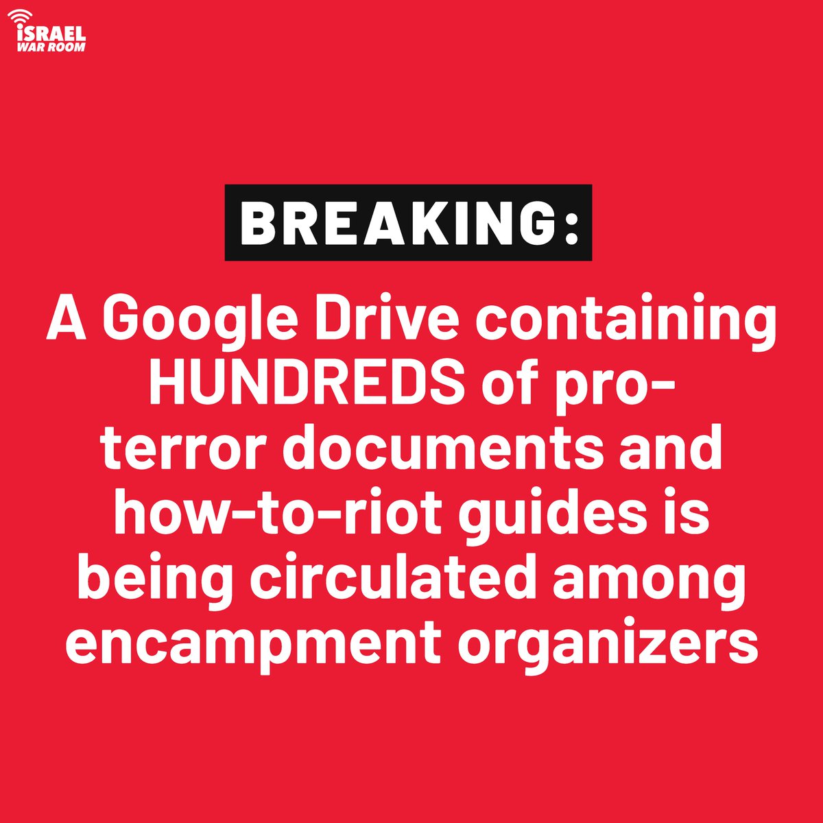 #BREAKING: A Google Drive containing 200+ pro-terror and how-to documents is being circulated among encampment organizers. 🧵 (1/11)