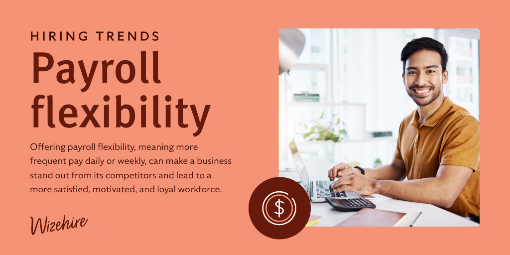 Did you know that over half of all businesses plan to raise starting salaries by 2024 to attract skilled employees? But there's another way to stand out and show your employees you prioritize their evolving needs — payroll flexibility. 💸

Learn more: wz.hr/3wiNSDA