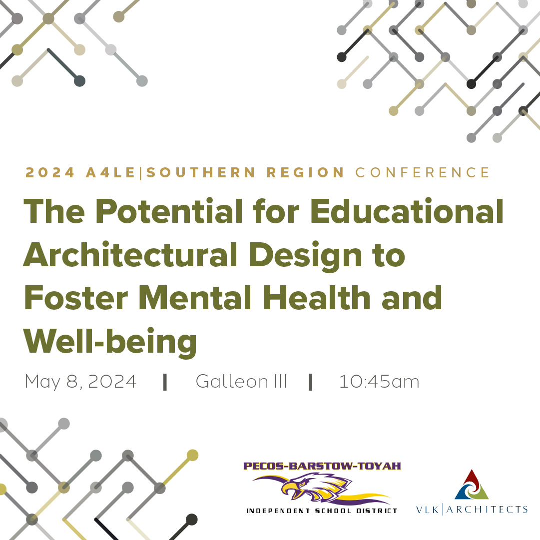 If you’re headed to A4LE’s Southern Region Conference, be sure to join us for our presentations on Tuesday and Wednesday! #VLKArchitects #A4LE #A4LEntx