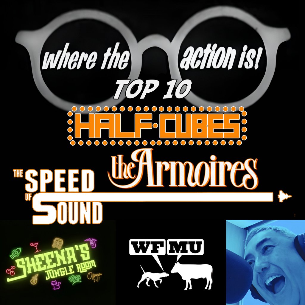 The Top Ten at WFMU's Where The Action Is! Dr. Jeff includes The Half-Cubes, The Armoires and The Speed Of Sound (all out now everywhere including bigstirriecords.com) on the chart. Hear a replay at:
wfmu.org/playlists/WH
#WFMU #WhereTheActionIs #IndiePop #IndieRock