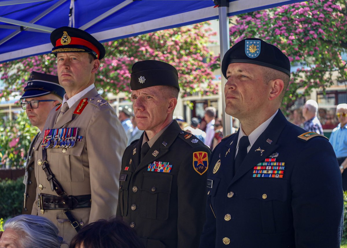 U.S. Army senior military leaders along with V Corps’ deputy commanding general of maneuver British Maj. Gen. Ollie Kingsbury observed the Polish military airmen performing military drills and ceremonies in celebration of Poland’s Constitution Day in Poznan, Poland.