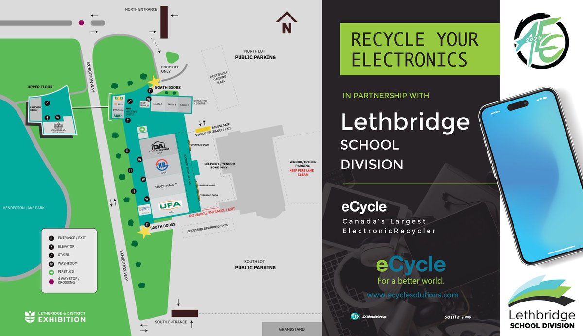 The Lethbridge School Division is hosting a free e-waste drop-off in partnership with the Alberta Esports Championship at the @YQLagrifoodhub today & tomorrow.

Drop-off locations are marked with the ⭐on the map.

More 👉aec2024.rallyonline.ca/about

#yql
#BrighterTogether