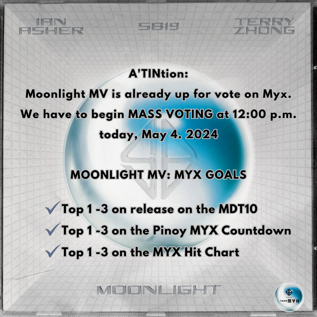 SB19TeamMYX's tweet photo. A'TINTION:

Please be guided accordingly.

@SB19Official #SB19
#MOONLIGHTMVOutNow
#NewMusic https://t.co/oD5ead0D0u