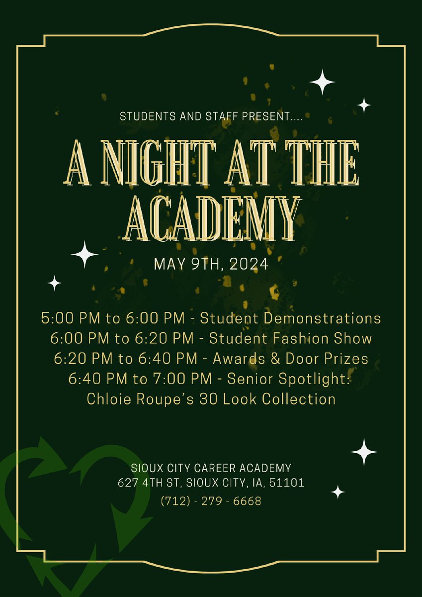 The Siouxland community is invited to the Career Academy showcase on May 9th, which will feature the many pathways available through the Career Academy. For more information on the event, visit our website: siouxcityschools.org/article/1570865