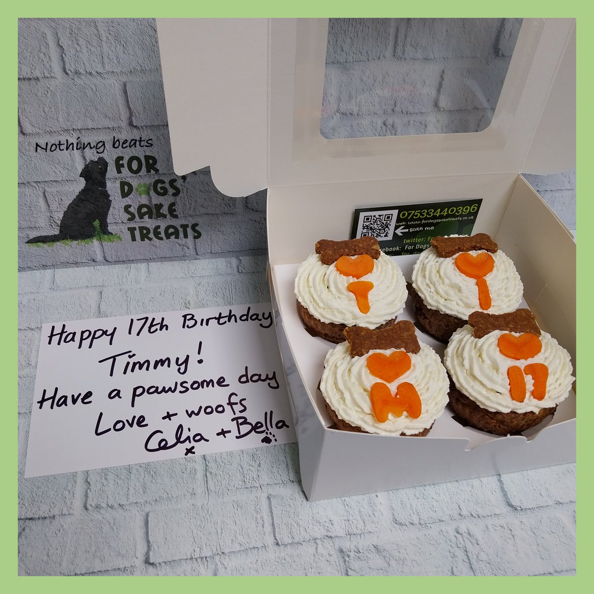 Steak&kidney pupcakrs fir Timmy's 17th birthday!! 💚🐶💚 #QueenOf #Cakes