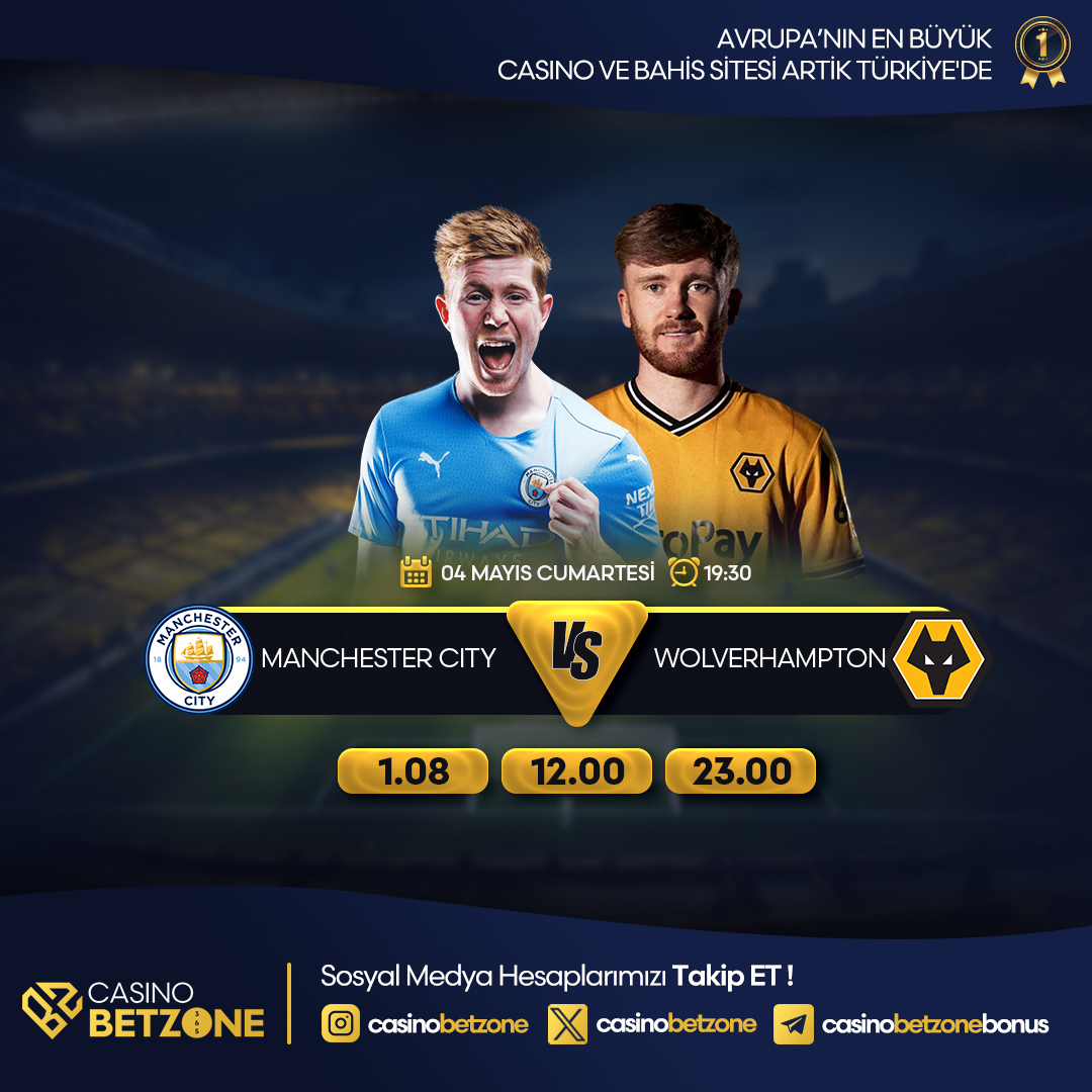 ⚽️Günün Maçı⚽️ Manchester City ⚔️ Wolverhampton 5 Dakikada Çekim Garantisi👇 casinobetzone370.com