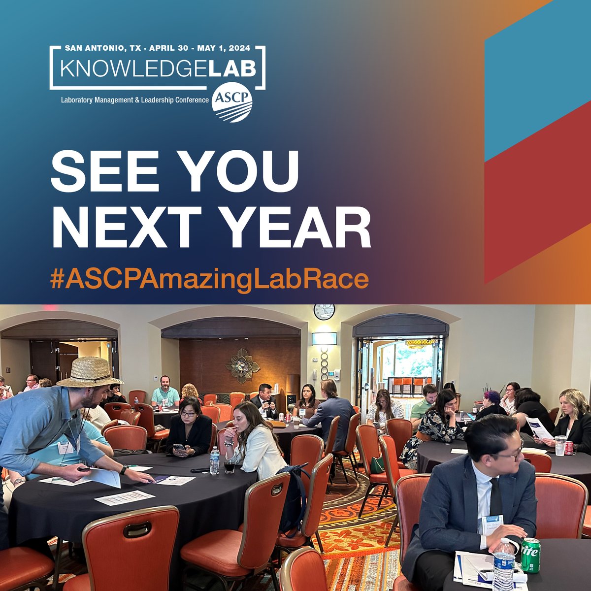 #KnowledgeLab2024 has commenced, and this year's meeting included an #AmazingRace style competition where four teams raced to finish challenges and claim their trophy. Here's a recap with photos of the #ASCPAmazingLabRace winners, Stephanie Whitehead and Brittany Teeter!