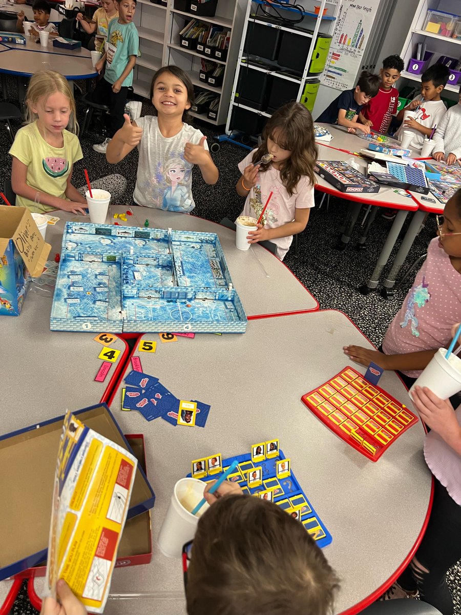 Second grade students in Mrs. Beden and Mrs. Patterson's classes surpassed their reading and math goals on the MAP test! They have earned root beer floats and board games! 🍨 #WeAreLCP #LCPFamily #BetterTogether