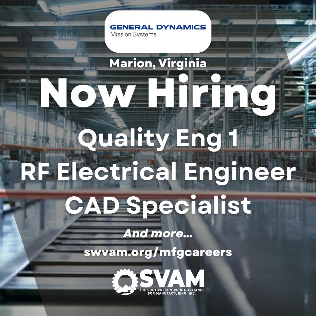 🚀 General Dynamics in Marion, VA is hiring! Explore job opportunities now: ow.ly/yuBU50QwLy0 #MarionVA #JobOpportunity

(Note: This post was created by SVAM and isn't an official post from General Dynamics.)