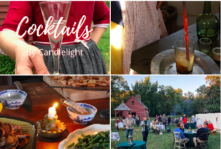 Fri., May 10th, 6pm - 9pm, is Cocktails by Candlelight! Sip on period cocktails & learn about 18th-C. mixed drinks (including our 'flip' or 'hot poker cocktail' seen on NBC 4) & snacks at the historic property. 21 & over. Tkts: Individual $35 Member $25 ow.ly/qKQ650Rwc62