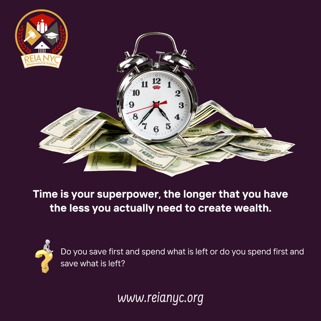 ⏳ Time is your superpower in wealth creation! 💰✨ Saving is learning, and with discipline, you'll master the art of financial freedom. 💼💡 Join our sound financial team today! members.reianyc.org/join/

#REIANYC #FinancialFreedom #WealthCreation #SaveAndInvest #MoneyManagement