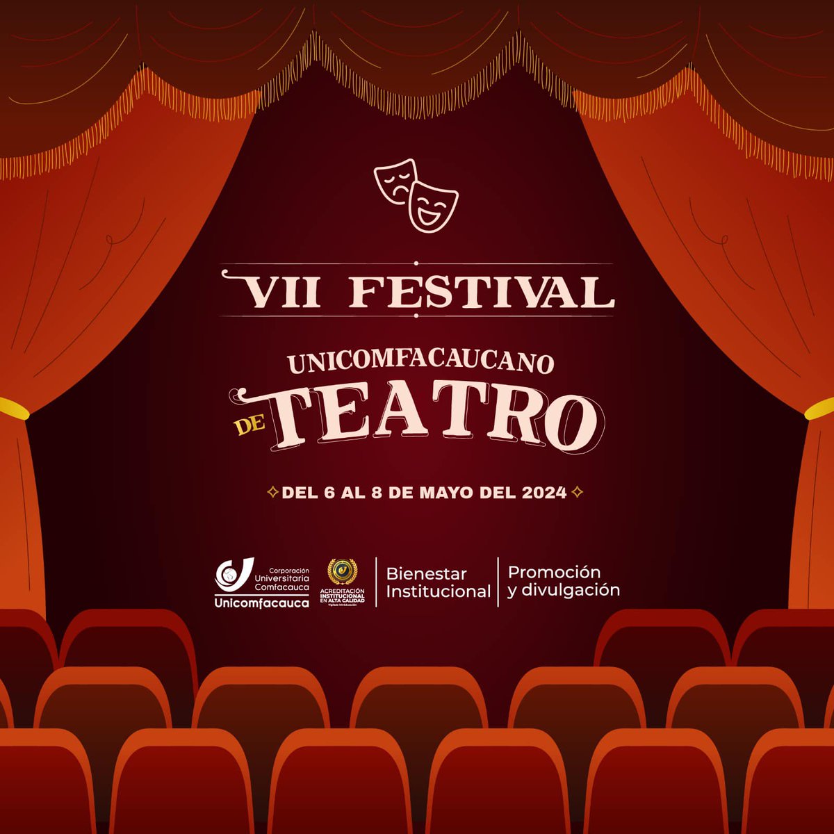 ¡La séptima edición de nuestro festival unicomfacaucano de teatro ya está aquí! Únete a nosotros para celebrar del arte puesto en escena. ¡No te lo pierdas! 🎭✨ . . .