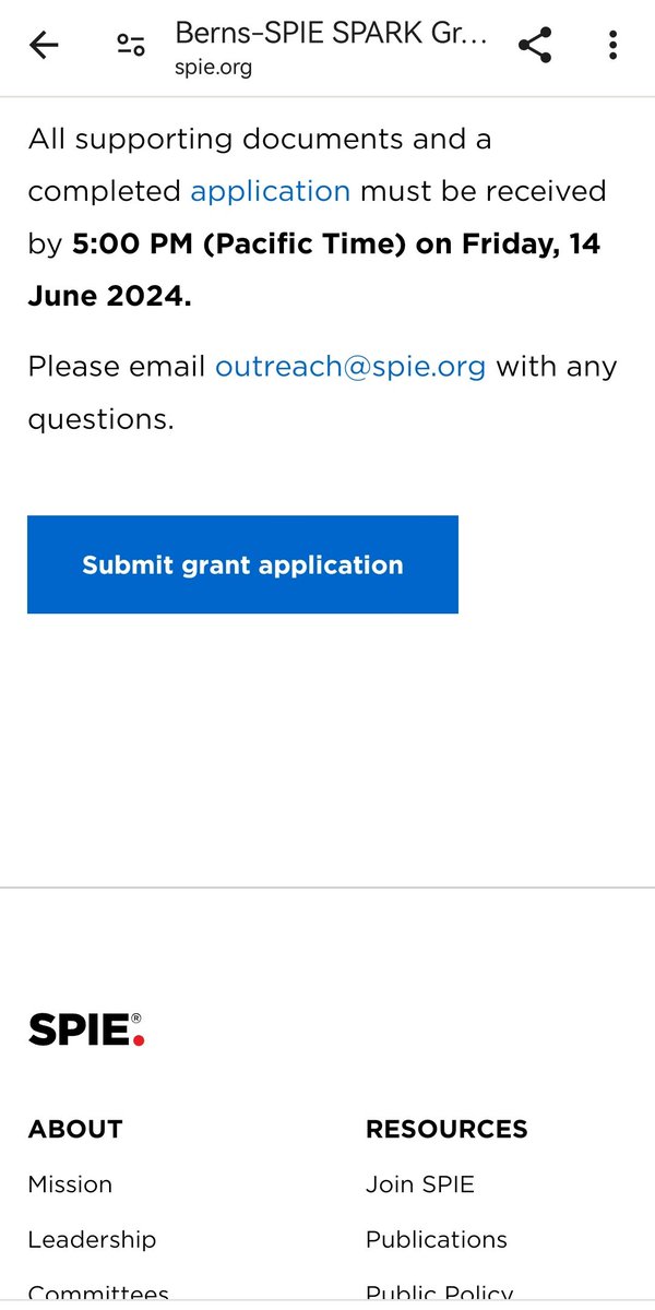 Apply for 'Berns- #SPIE SPARK #Grants

Furthering #innovation in #biophotonics' 

Further details in the link below ⬇️

spie.org/community-supp…

@WomenInOptics
@SPIEtweets