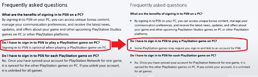 ShitpostRock's tweet image. Sony just updated their official site on PC and PSN use 

Might have to actually refund this