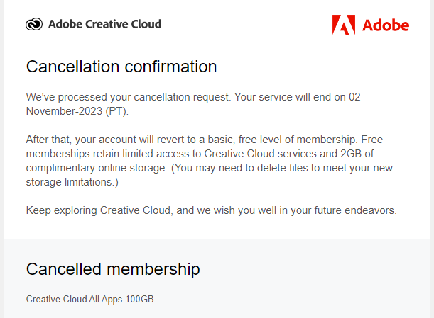 @Photoshop Everybody, post your cancellation confirmation below 👉👈