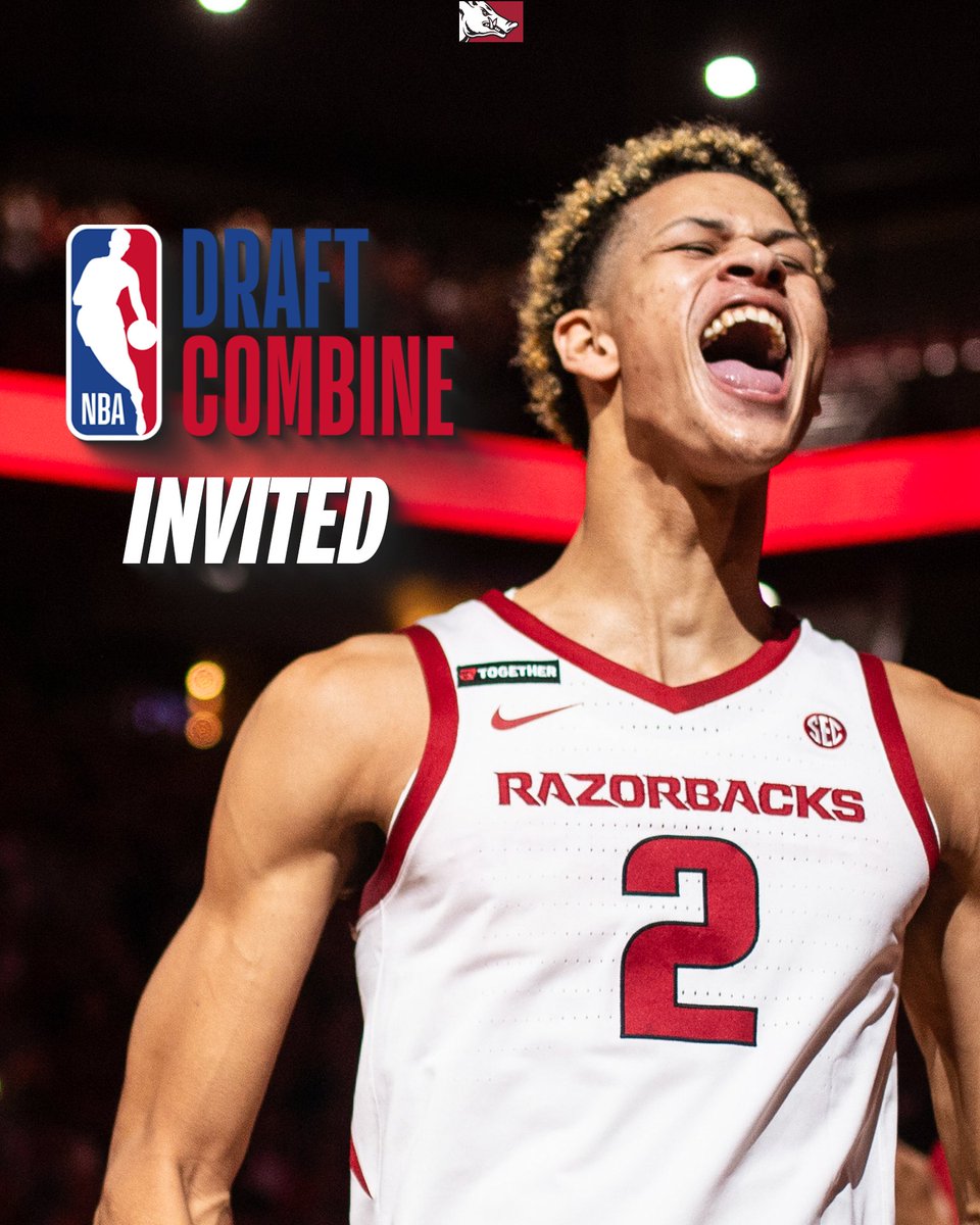 Congrats to Trevon Brazile on being invited to the NBA Draft Combine! This marks the fourth-straight year with a Razorback participating in the event. #ProHogs 2021: Moses Moody 2022: Jaylin Williams 2023: Anthony Black, Jordan Walsh, Nick Smith Jr., Ricky Council IV