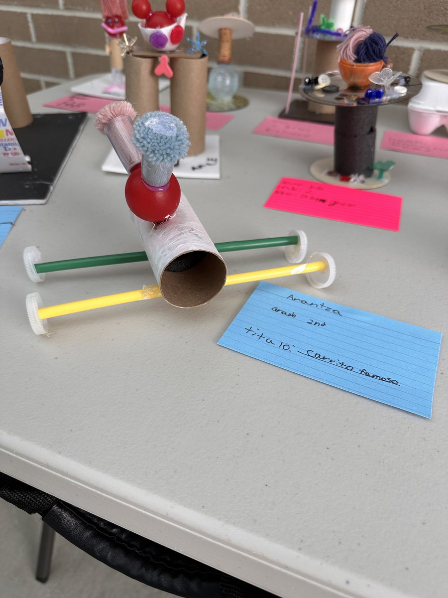 lyncadiaz's tweet photo. Waste of Wonder exhibition 
Thank you to @resourcedepot for providing the recycle materials that my 2nd graders used to made their sculptures. @DPallaria @AP_Mrs_Anthony @NhesPta https://t.co/lNYCWCjCsu