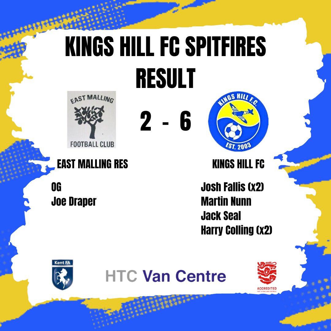 Your Maidstone & Mid-Kent Invitation Cup Champions - Kings Hill Spitfires 🏆 A superb performance saw the boys run out 6-2 victors at the Gallagher this evening! MOTM - Josh Fallis 🟡🔵