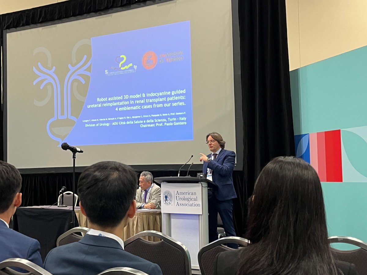 Alessandro Marquis (@amarquis_md) on Twitter photo Outstanding presentation of our robotic technique using #3Dmodels and #ICG for ureteral reimplation in renal transplant recipients
#AUA24
<a href="/paolo_gontero/">Paolo Gontero</a> <a href="/UroMolinette/">MolinetteUrology</a> <a href="/FedericoLavagno/">Federico Lavagno, MD</a> <a href="/oderdam/">Marco Oderda</a> <a href="/MicaiLuca/">Luca Micai</a> Outstanding presentation of our robotic technique using #3Dmodels and #ICG for ureteral reimplation in renal transplant recipients
#AUA24
<a href="/paolo_gontero/">Paolo Gontero</a> <a href="/UroMolinette/">MolinetteUrology</a> <a href="/FedericoLavagno/">Federico Lavagno, MD</a> <a href="/oderdam/">Marco Oderda</a> <a href="/MicaiLuca/">Luca Micai</a>