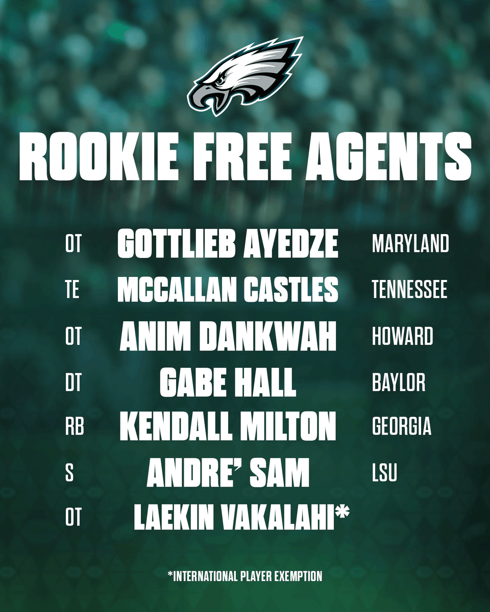 We've added the following Rookie Free Agents and placed T Le'Raven Clark on Injured Reserved.