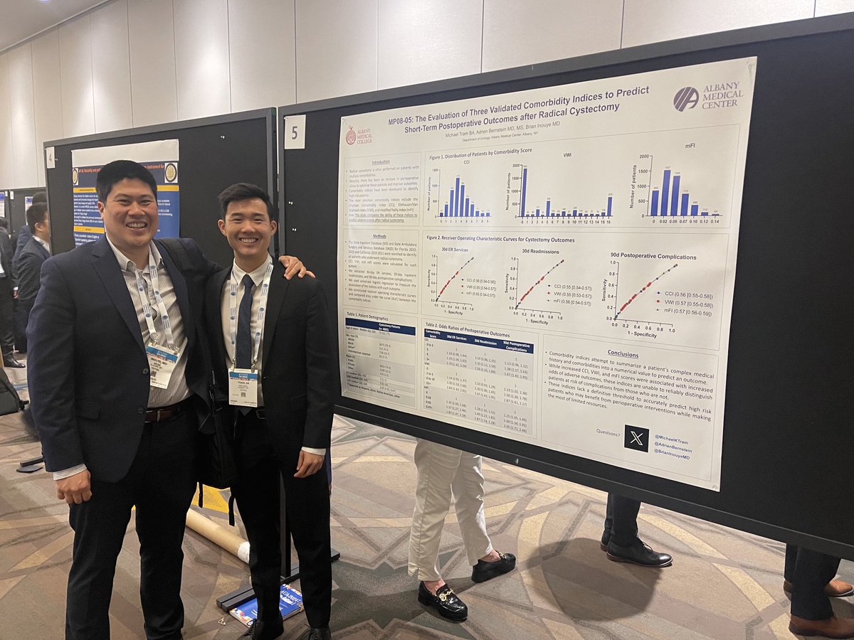 ⁦@AlbanyMed⁩ student ⁦@MichaelKTram⁩ nails his talk showing co morbidities don’t predict cystectomy complications.