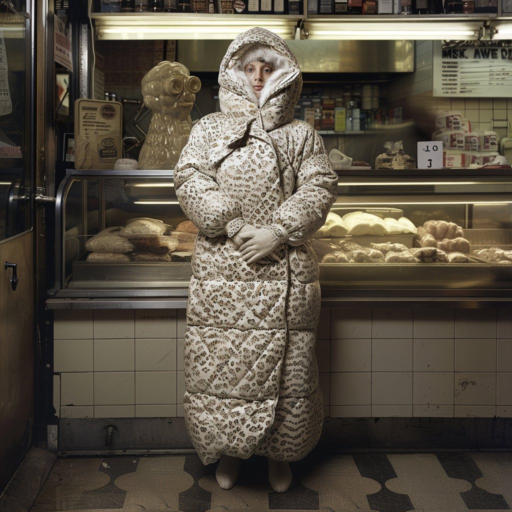 19 images of gorgeous women in a NY deli in leopard print down have dropped on Patreon...

Follow us for more great content

#leopardprint #downcoat #puffercoat #nyc #manhattan #deli #annielieberwitz #aiart #midjourneyart