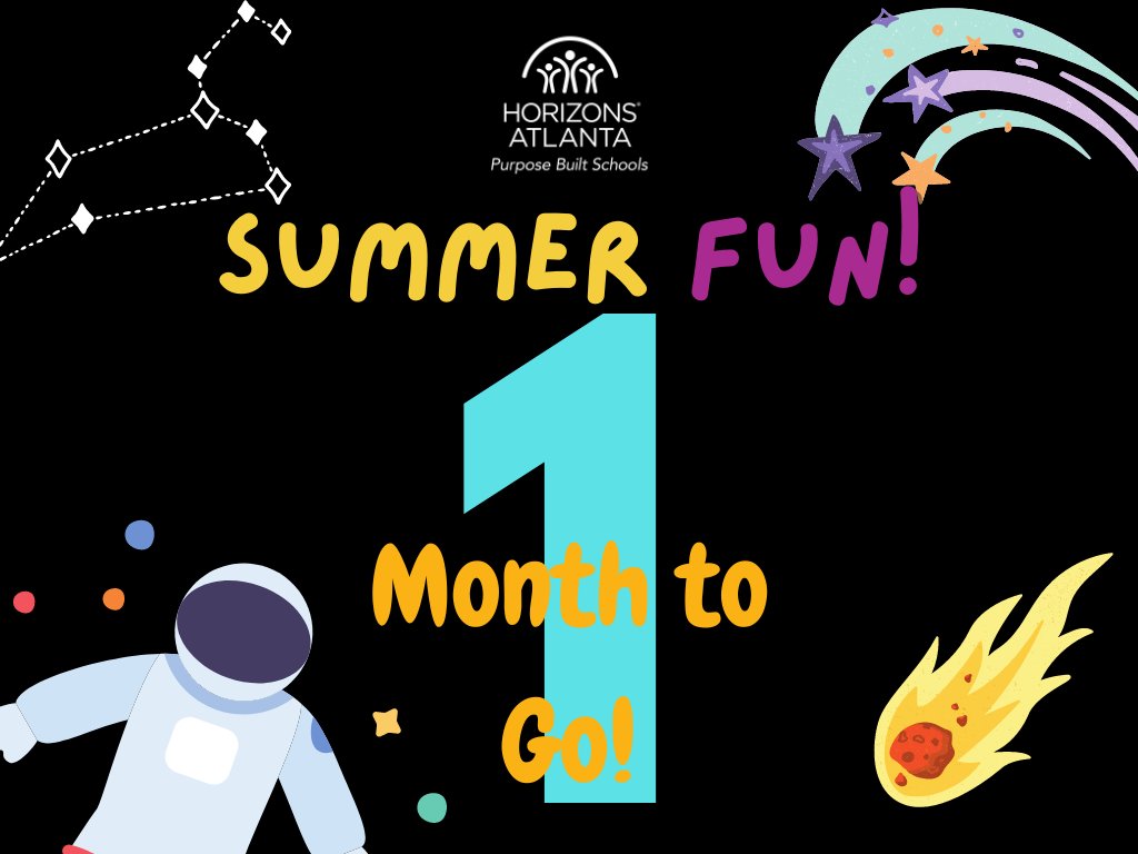 The countdown begins! Just one month until we kickoff summer 2024 with our scholars! Learning, swimming, field trips, &amp; so much more fun awaits...see you all soon! #HorizonsPBSATakesFlight