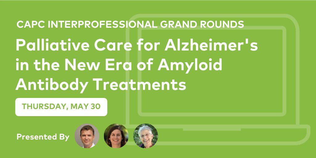 💻 Interprofessional Grand Rounds 'Palliative Care for Alzheimer's in the New Era of Amyloid Antibody Treatments' 🔗 ow.ly/xsPe50Rgtwb @EWidera, @laurenhuntRN and Judy Long, MDiv, BCC delve into the crucial role of #PalliativeCare in the management of Alzheimer's disease.