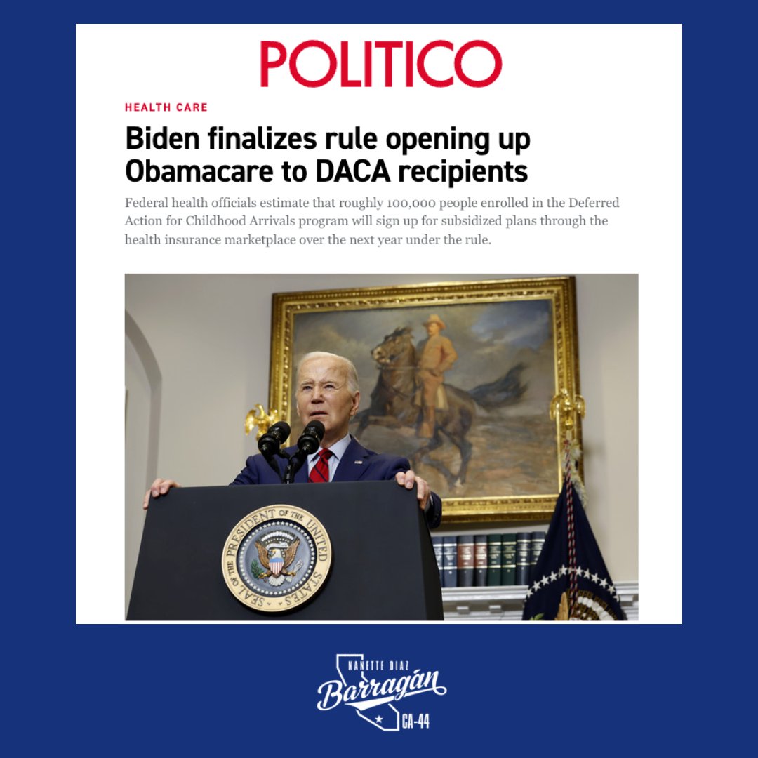 HUGE news for DACA recipients! This has been a top priority for @HispanicCaucus Members. Thank you @POTUS Biden and @SecBecerra for making healthcare accessible for DACA recipients. This is welcome news to so many in California and throughout the country.